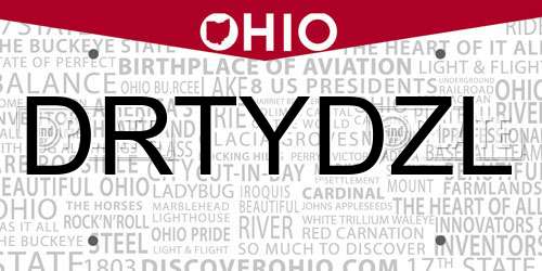 DRTYDZL Ohio License Plate