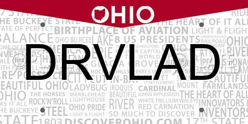 DRVLAD Ohio License Plate