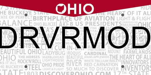 DRVRMOD Ohio License Plate