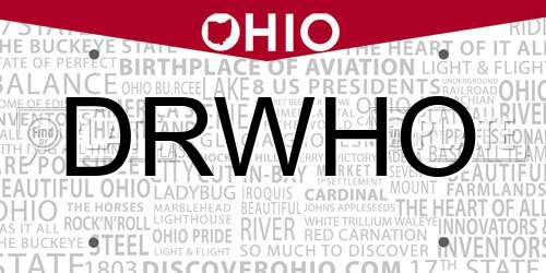 DRWHO Ohio License Plate
