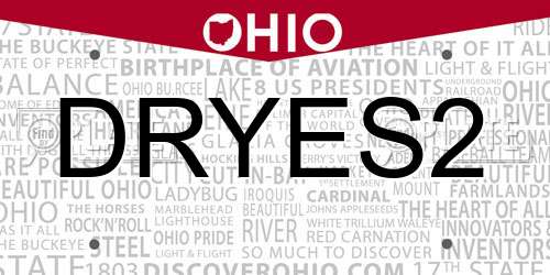 DRYES2 Ohio License Plate
