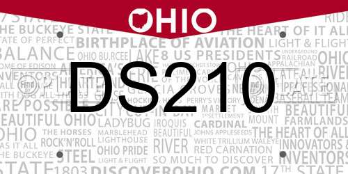 DS210 Ohio License Plate