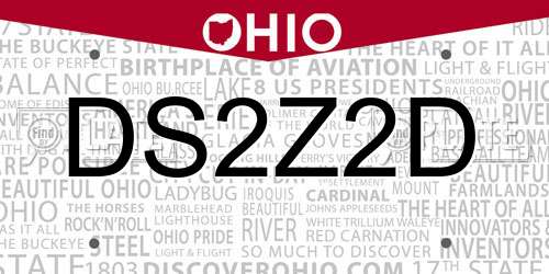 DS2Z2D Ohio License Plate