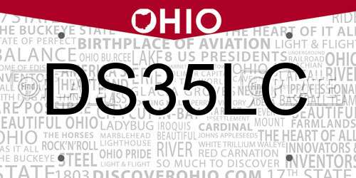 DS35LC Ohio License Plate