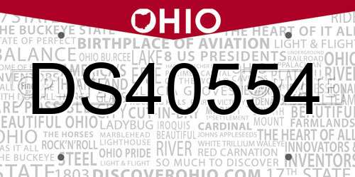 DS40554 Ohio License Plate