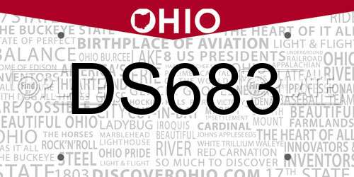 DS683 Ohio License Plate
