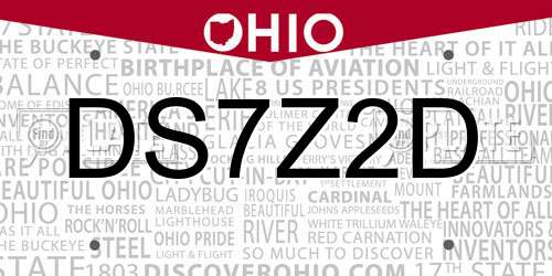 DS7Z2D Ohio License Plate