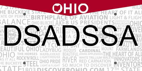 DSADSSA Ohio License Plate