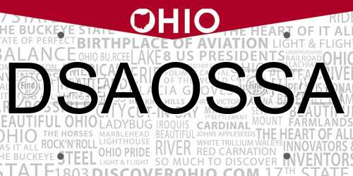 DSAOSSA Ohio License Plate