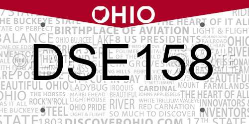 DSE158 Ohio License Plate