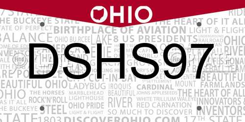 DSHS97 Ohio License Plate