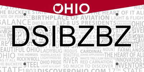 DSIBZBZ Ohio License Plate