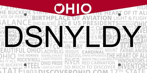 DSNYLDY Ohio License Plate