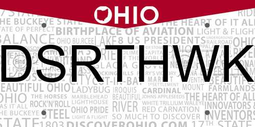 DSRTHWK Ohio License Plate
