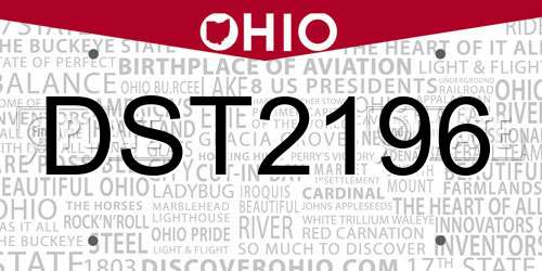 DST2196 Ohio License Plate