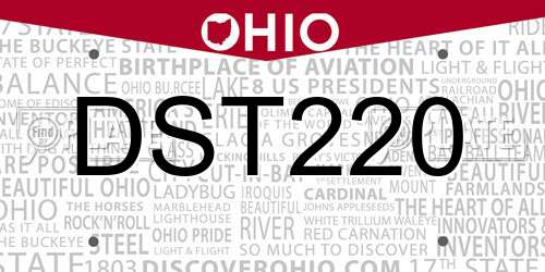 DST220 Ohio License Plate