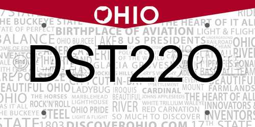 DST22O Ohio License Plate