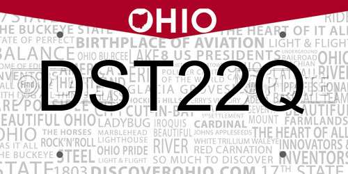 DST22Q Ohio License Plate
