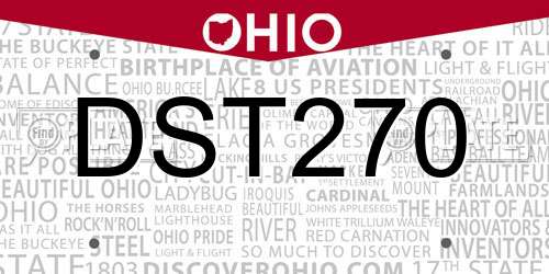 DST270 Ohio License Plate