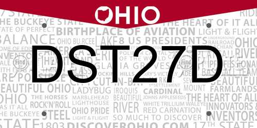 DST27D Ohio License Plate