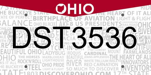 DST3536 Ohio License Plate