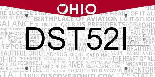 DST52I Ohio License Plate
