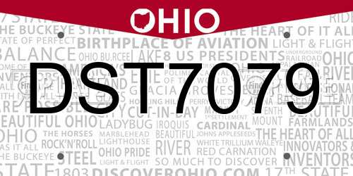 DST7079 Ohio License Plate