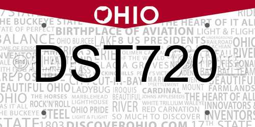DST720 Ohio License Plate