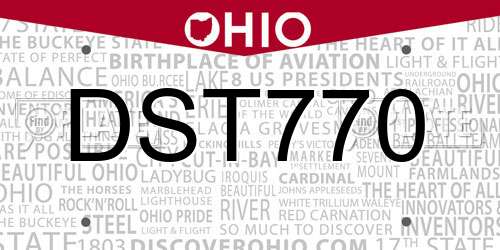 DST770 Ohio License Plate