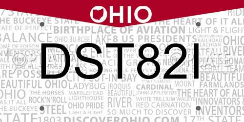 DST82I Ohio License Plate