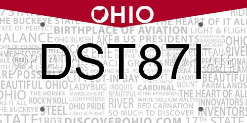 DST87I Ohio License Plate