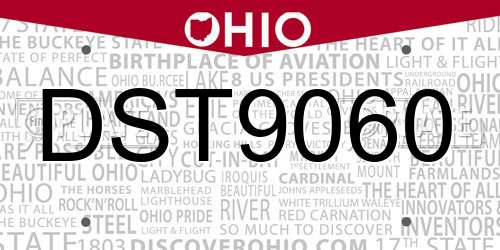 DST9060 Ohio License Plate