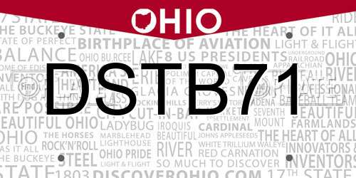 DSTB71 Ohio License Plate