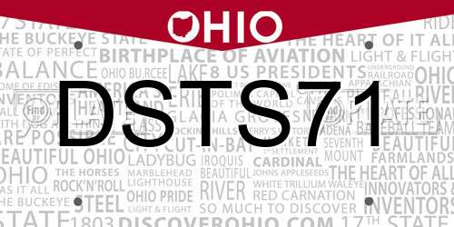 DSTS71 Ohio License Plate