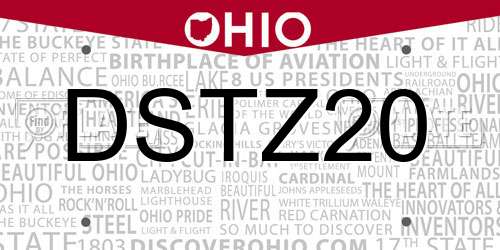 DSTZ20 Ohio License Plate