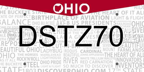 DSTZ70 Ohio License Plate