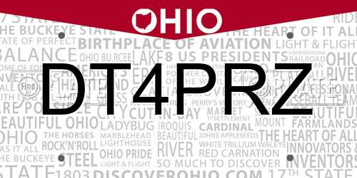 DT4PRZ Ohio License Plate
