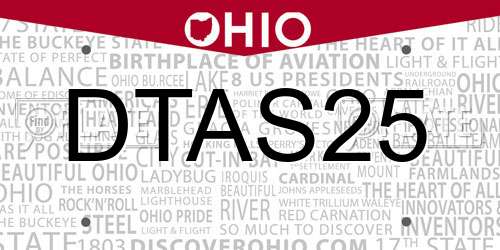 DTAS25 Ohio License Plate