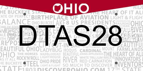 DTAS28 Ohio License Plate