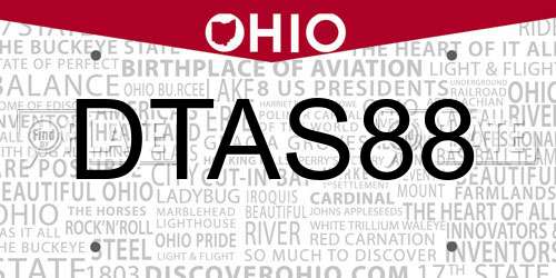 DTAS88 Ohio License Plate