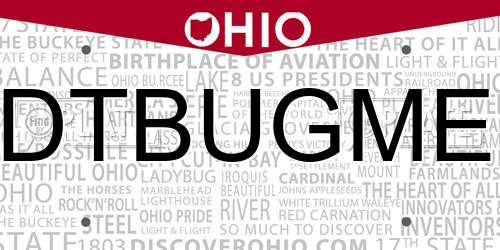 DTBUGME Ohio License Plate