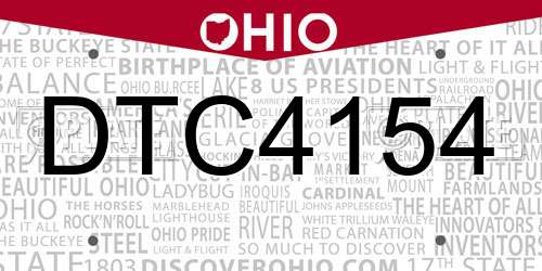 DTC4154 Ohio License Plate