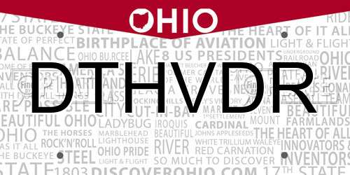 DTHVDR Ohio License Plate