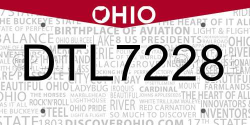 DTL7228 Ohio License Plate