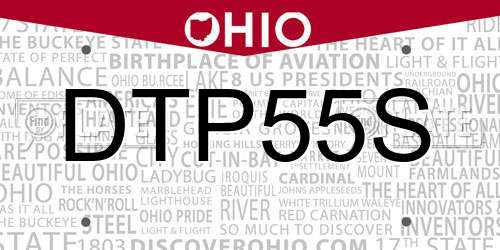 DTP55S Ohio License Plate