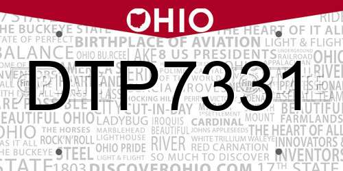DTP7331 Ohio License Plate