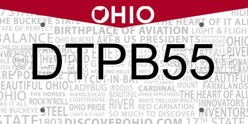 DTPB55 Ohio License Plate