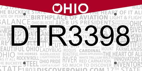 DTR3398 Ohio License Plate
