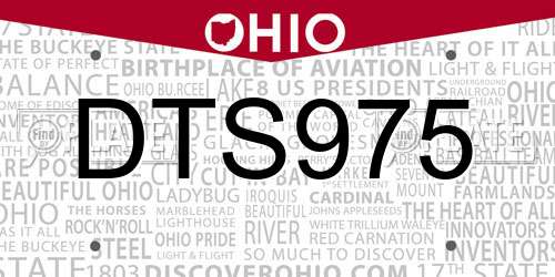 DTS975 Ohio License Plate