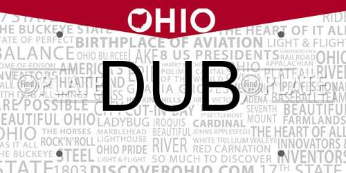 DUB Ohio License Plate